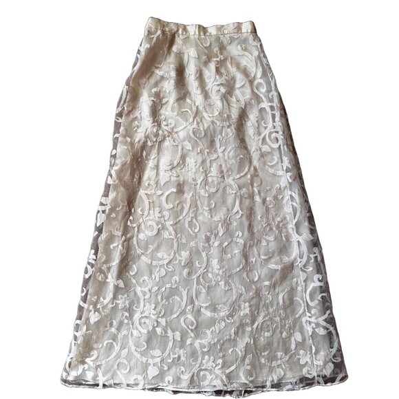 Vintage Jeffrey & Dara Evenings By Tom Barra long lacy skirt - Picture 2 of 10